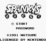 Spanky's Quest title screen for GameBoy